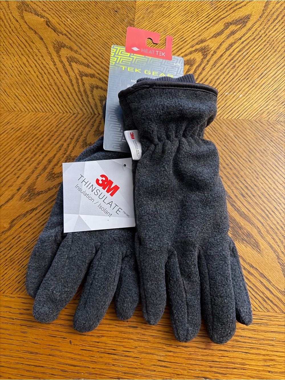 tek gear Charcoal Gray Men's Fleece Insulated Gloves